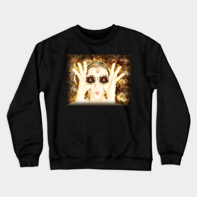 Steam Punk Woman Crewneck Sweatshirt by 1AlmightySprout